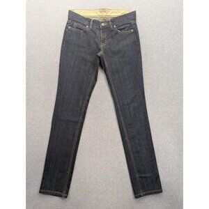 Lands' End Canvas Jeans Womens 29 Blue Dark Wash Low Rise Skinny Stretch Denim